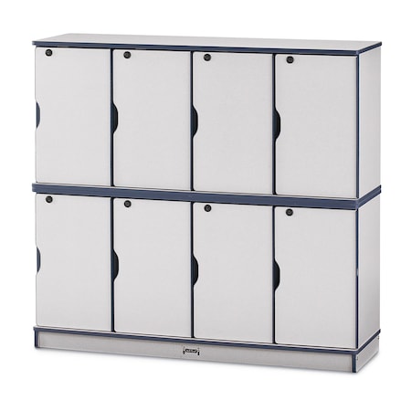 Jonti-Craft Rainbow Accents Stacking Lockable Lockers, Double Stack, Navy 4696JC112
